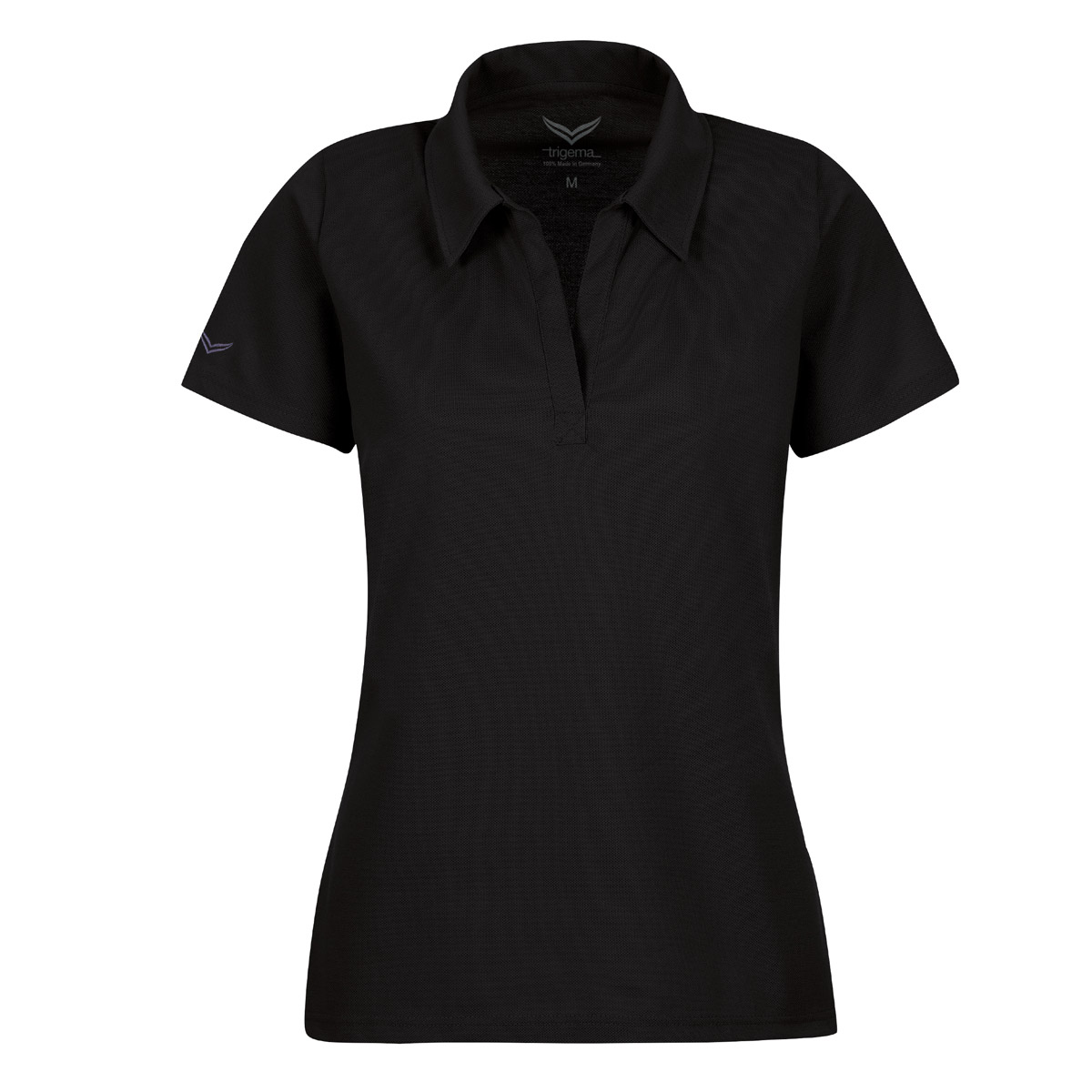 Trigema Damen Baumwolle Poloshirt schwarz bis XXXL | Bikemeile24